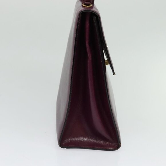 CELINE Circle Hand Bag Leather 2way Purple Gold Auth 124785 - Picture 5 of 16